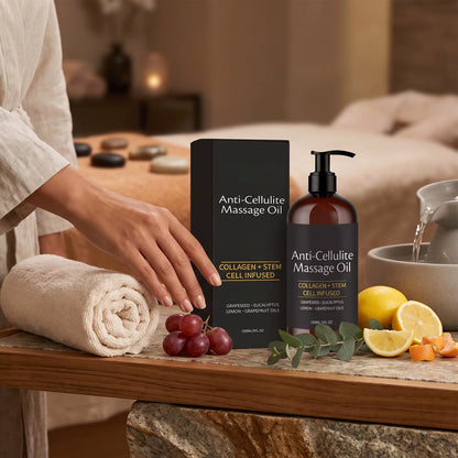 Collagen Anti-Cellulite Massage Oil Improve Sagging Belly Thigh Hip Skin Tighten Loose Skin Post Workout Muscle Relaxing Oil